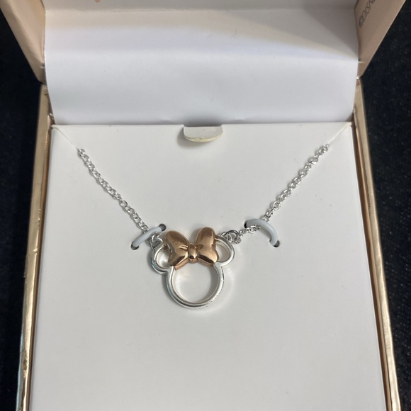 🎄🎁 DISNEY STERLING SILVER & ROSE GOLD MINI MOUSE NECKLACE & EARRINGS - Picture 3 of 6